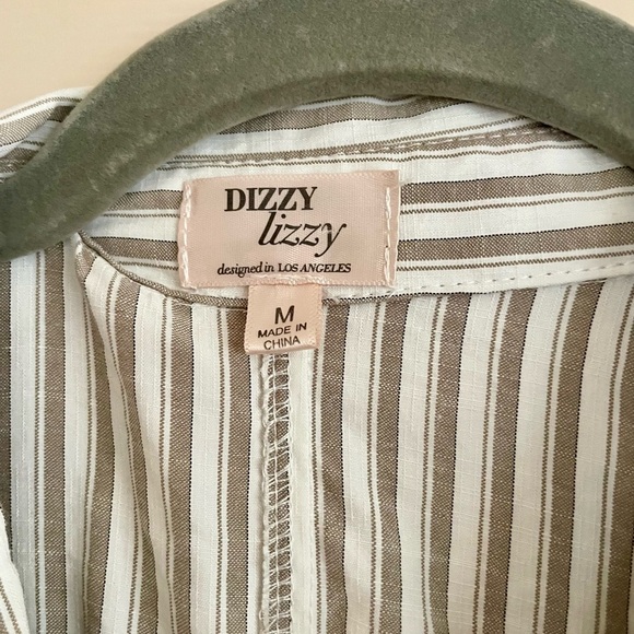 Dizzy Taupe and White Casual Button Down Shirt - Picture 2 of 3